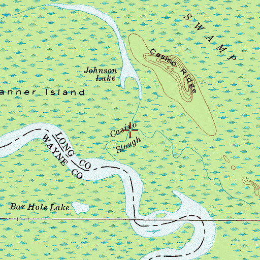 Topographic Map of Casino Slough, GA