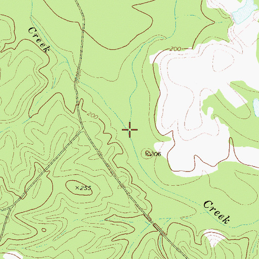 Topographic Map of Cat Creek, GA