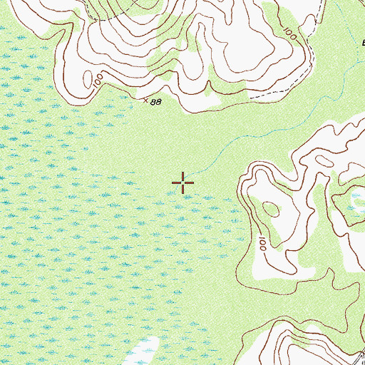 Topographic Map of Cat Creek, GA