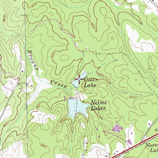 Topographic Map of Cates Lake, GA