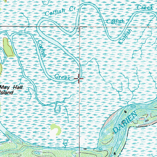 Topographic Map of Catfish Creek, GA