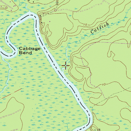 Topographic Map of Catfish Creek, GA