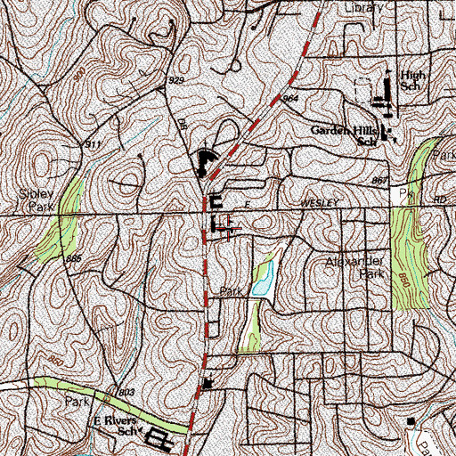 Topographic Map of Cathedral of Christ the King, GA