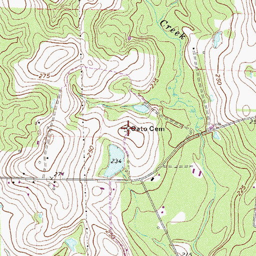 Topographic Map of Cato Cemetery, GA