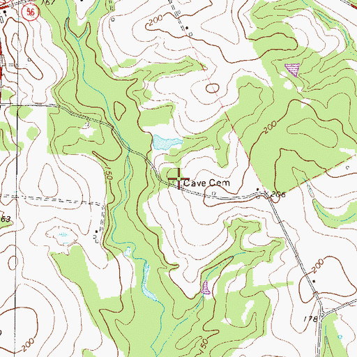 Topographic Map of Cave Cemetery, GA