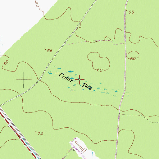 Topographic Map of Cedar Bay, GA