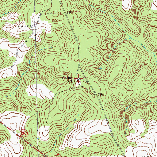 Topographic Map of Cedar Church, GA