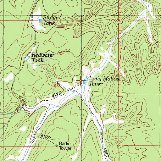 Topographic Map of Long Hollow Tank, AZ