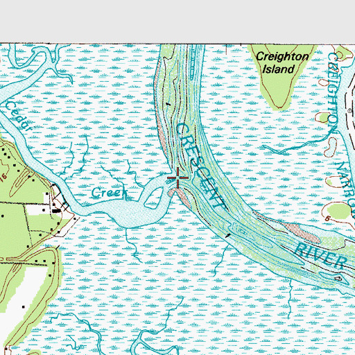 Topographic Map of Cedar Creek, GA