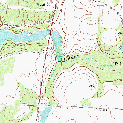 Topographic Map of Cedar Creek, GA