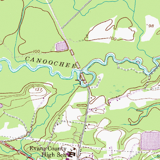 Topographic Map of Cedar Creek, GA
