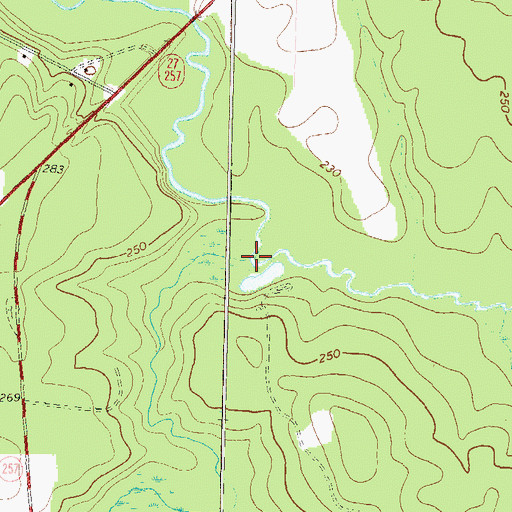Topographic Map of Cedar Creek, GA