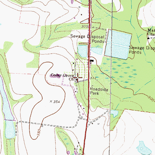 Topographic Map of Cedar Grove Church, GA