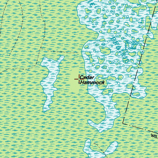 Topographic Map of Cedar Hammock, GA