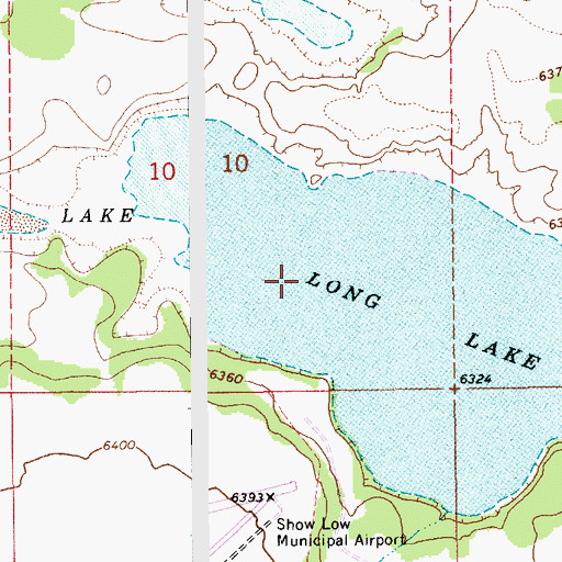 Topographic Map of Long Lake, AZ