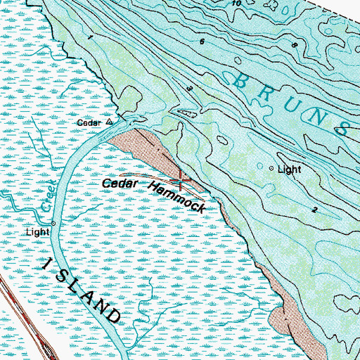 Topographic Map of Cedar Hammock, GA