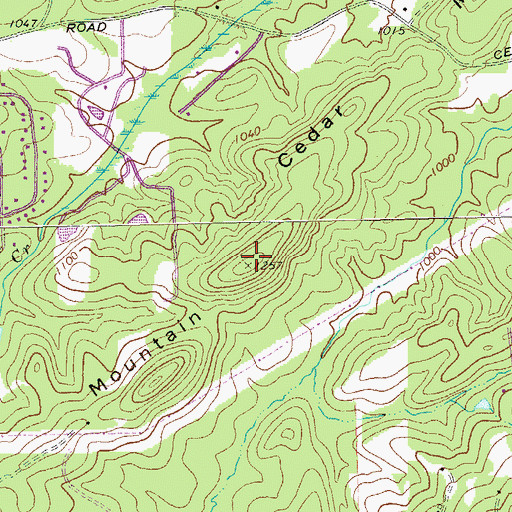 Topographic Map of Cedar Mountain, GA