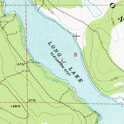 Topographic Map of Long Lake, AZ