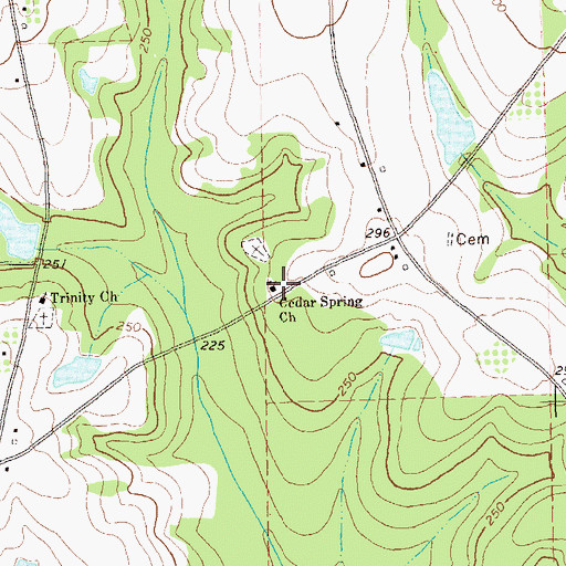 Topographic Map of Cedar Spring Church, GA