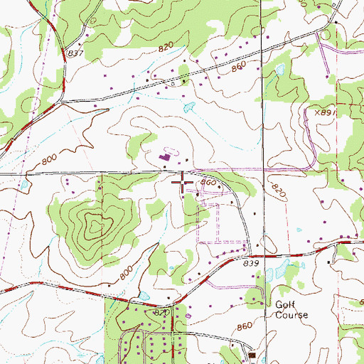 Topographic Map of Cedartown, GA