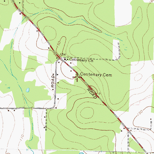 Topographic Map of Centenary Cemetery, GA