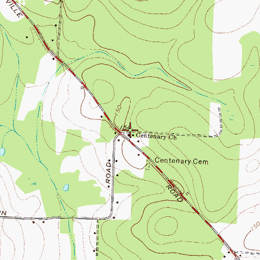Topographic Map of Centenary Church, GA