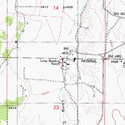 Topographic Map of Long Meadow Ranch, AZ