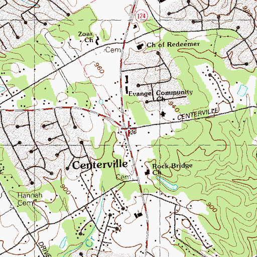 Topographic Map of Centerville, GA