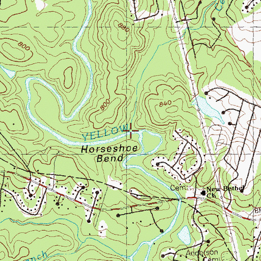 Topographic Map of Centerville Creek, GA