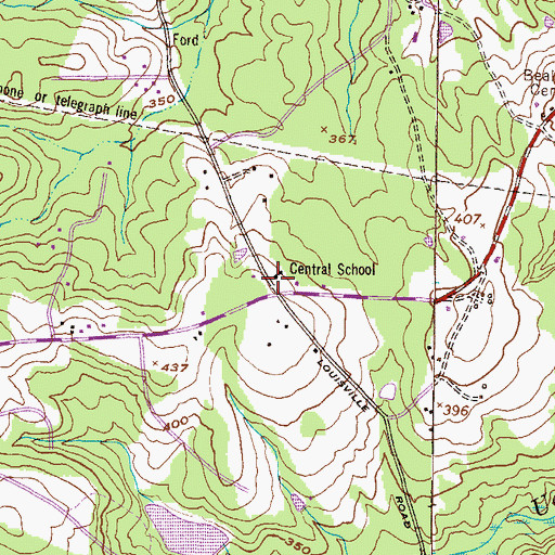 Topographic Map of Central School, GA