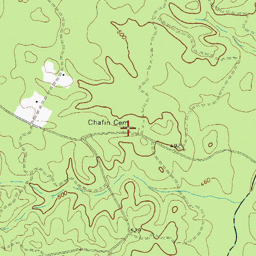 Topographic Map of Chafin Cemetery, GA