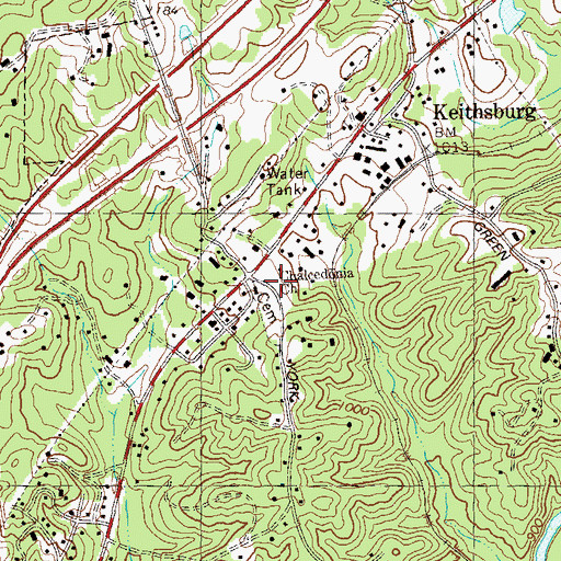 Topographic Map of Chalcedonia Church, GA