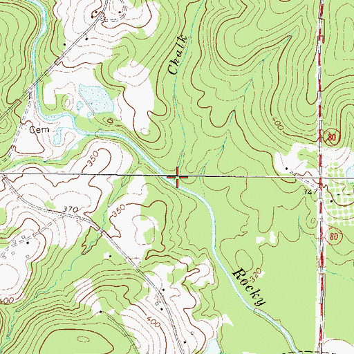Topographic Map of Chalk Hill Branch, GA