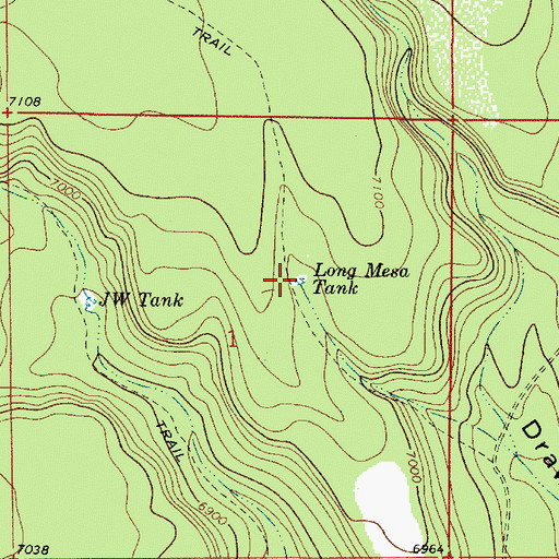 Topographic Map of Long Mesa Tank, AZ