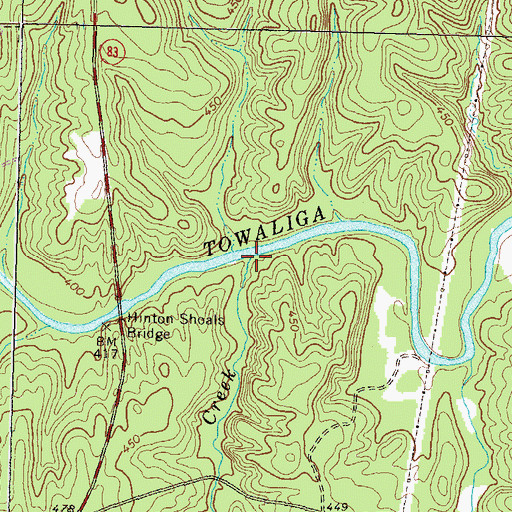 Topographic Map of Champion Creek, GA