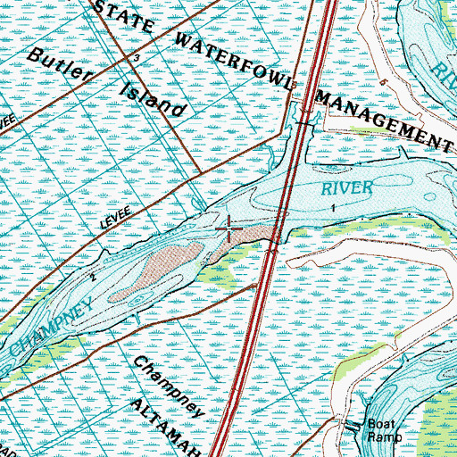 Topographic Map of Champney River, GA