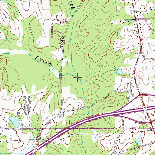 Topographic Map of Chance Creek, GA