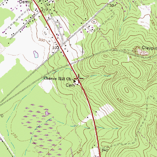 Topographic Map of Chance Hill Church, GA