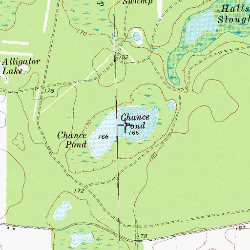 Topographic Map of Chance Pond, GA