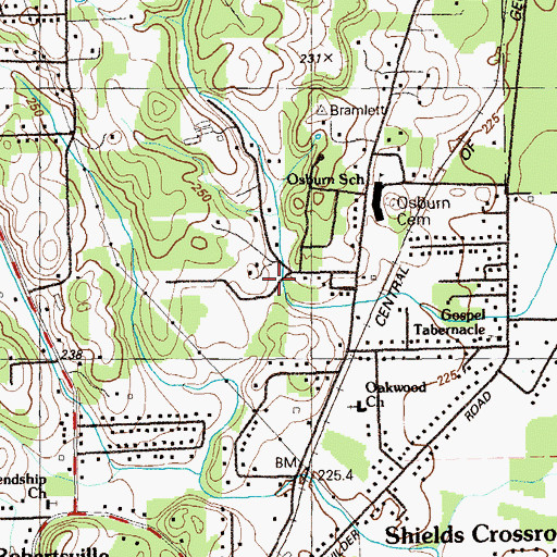 Topographic Map of Chandler Hollow, GA