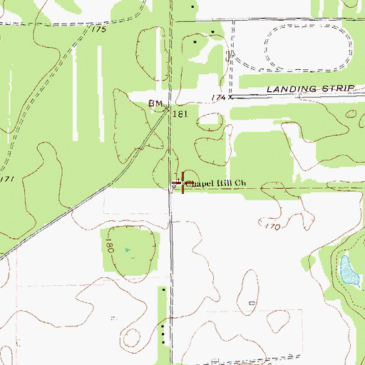 Topographic Map of Chapel Hill Church, GA
