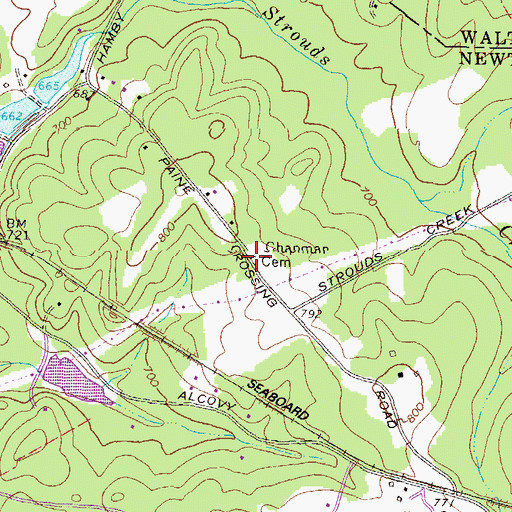 Topographic Map of Chapman Family Cemetery, GA