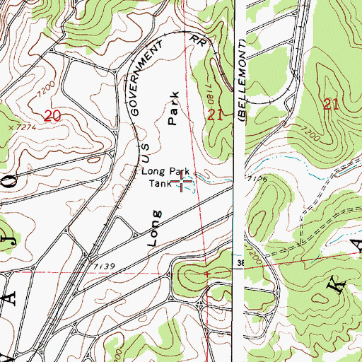 Topographic Map of Long Park Tank, AZ