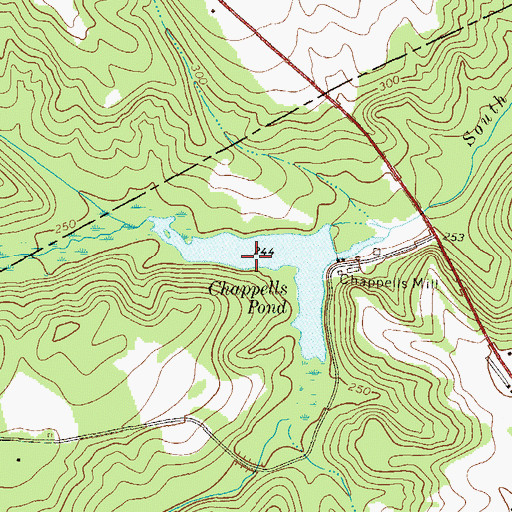 Topographic Map of Chappells Pond, GA