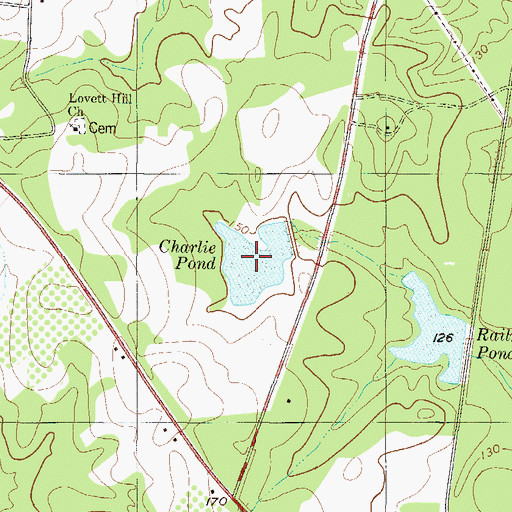 Topographic Map of Charlie Pond, GA