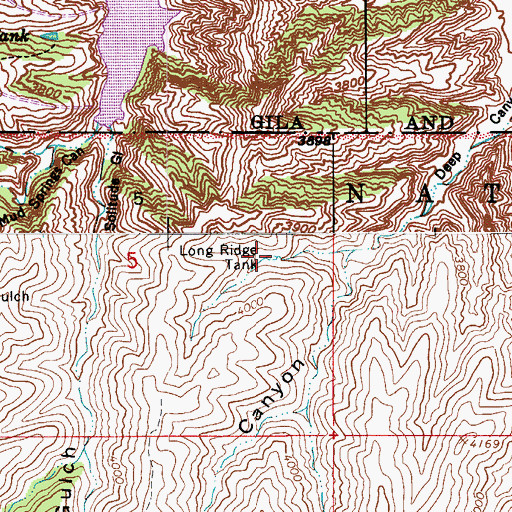 Topographic Map of Long Ridge Tank, AZ