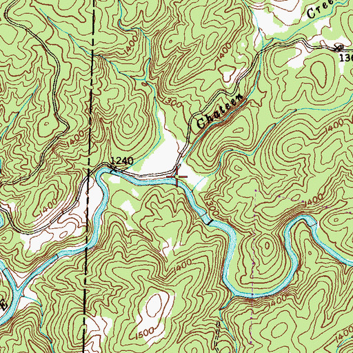Topographic Map of Chateen Creek, GA