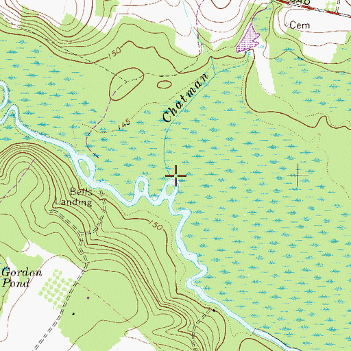 Topographic Map of Chatman Branch, GA