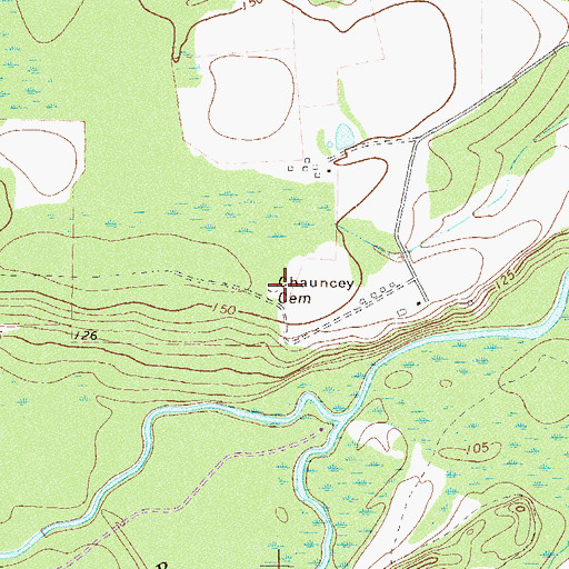 Topographic Map of Chauncey Cemetery, GA