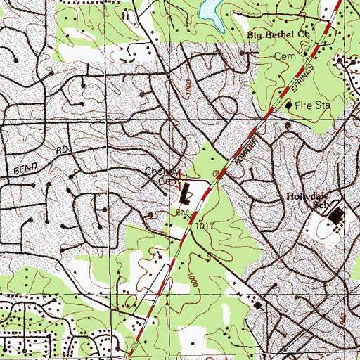 Topographic Map of Cheney Cemetery, GA
